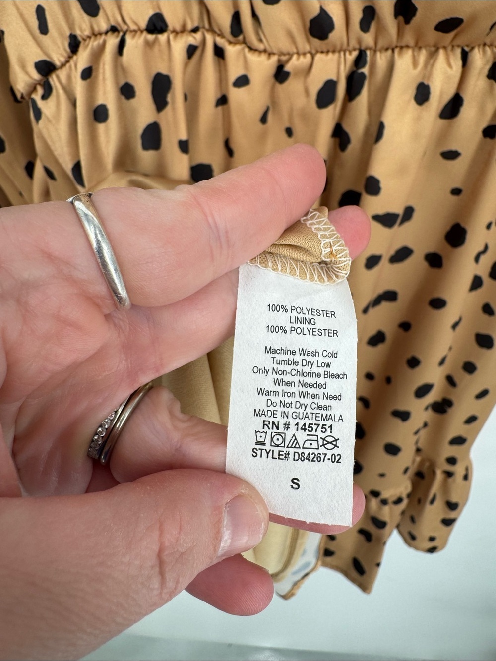 Peach Love Boho Boutique Camel + Black Animal Print Tie Waist Dress Small NWT - Picture 10 of 11